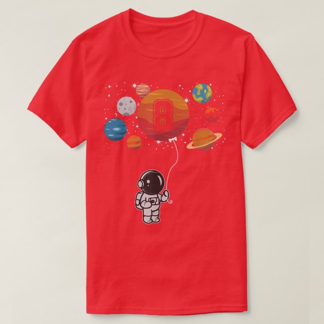 Camiseta 8th Birthday Astronaut Lover Planet 8 Years Old Gi (Diseño del anverso)
