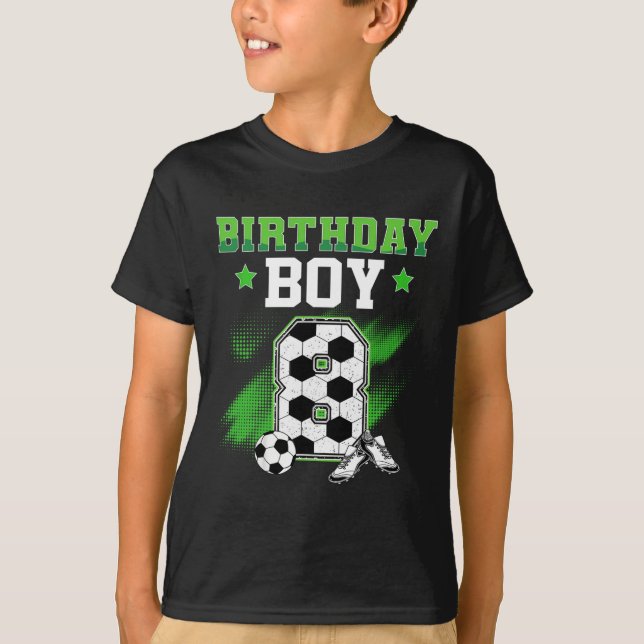 Camiseta 8th Birthday Boy Soccer 8 Year Old Sport 8yr Boys  (Anverso)
