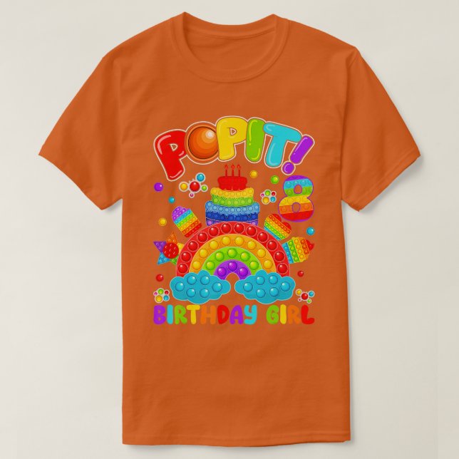 Camiseta 8th Birthday Fidget Pop It Birthday Girl 8 Year Ol (Diseño del anverso)