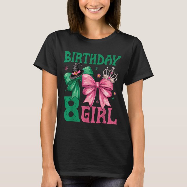 Camiseta 8th Birthday Girl Witch Nk Green 8 Year Old Birthd (Anverso)