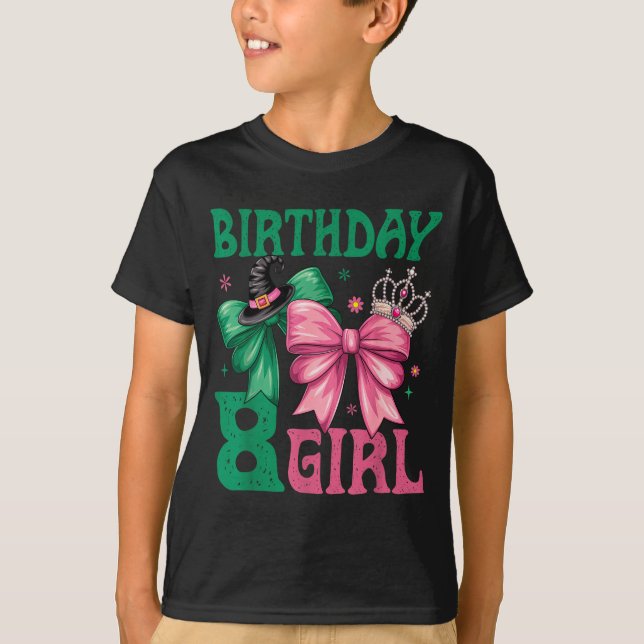 Camiseta 8th Birthday Girl Witch Nk Green 8 Year Old Birthd (Anverso)