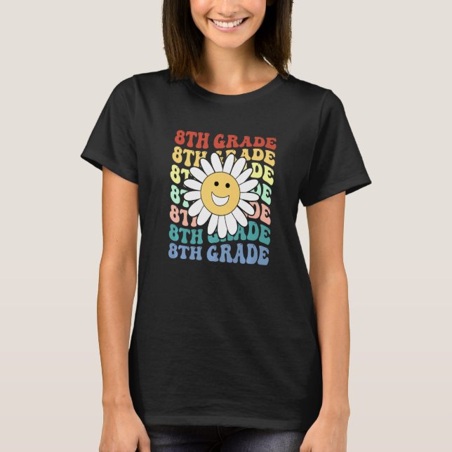 Camiseta 8th Eighth Grade Teacher Back To School Retro Sunf (Anverso)