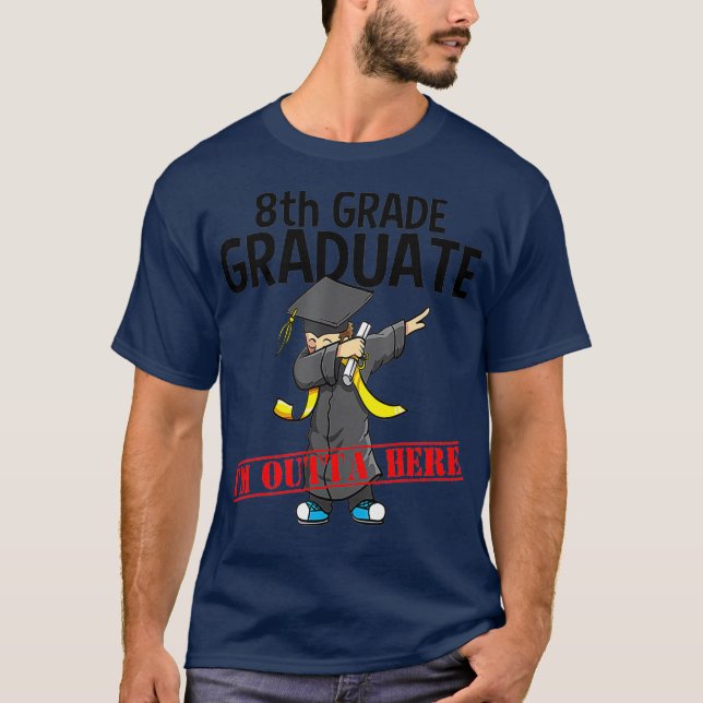 Camiseta 8th Grade Graduation  Funny Dabbing Boy Party (Anverso)