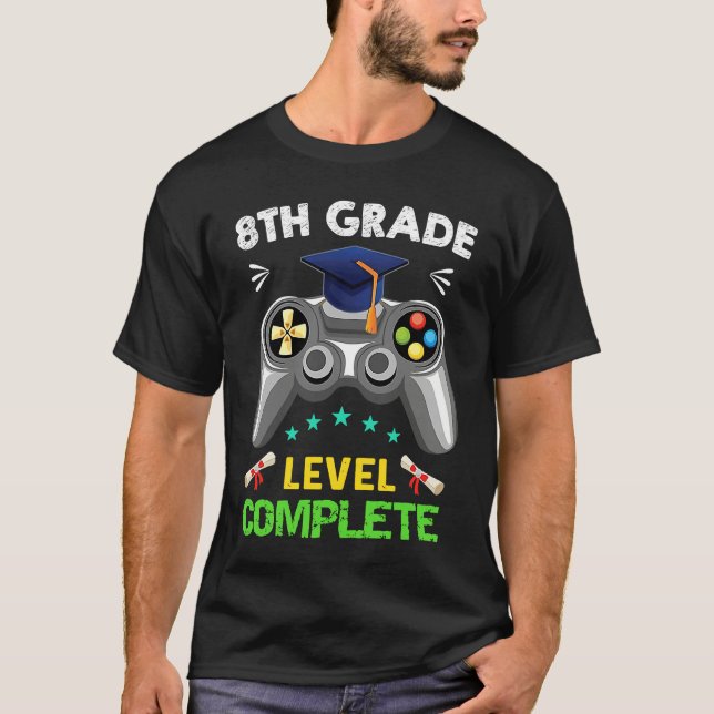 Camiseta 8th Grade Graduation Level Complete Gamer 2022 (Anverso)