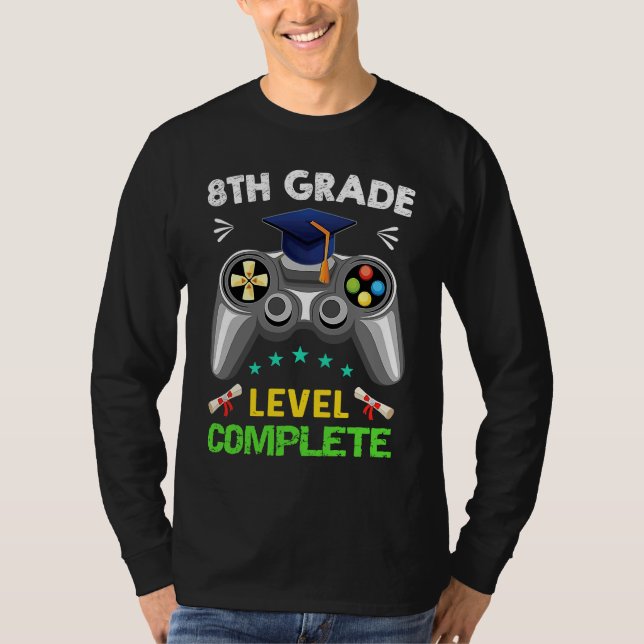 Camiseta 8th Grade Graduation Level Complete Gamer 2022 (Anverso)