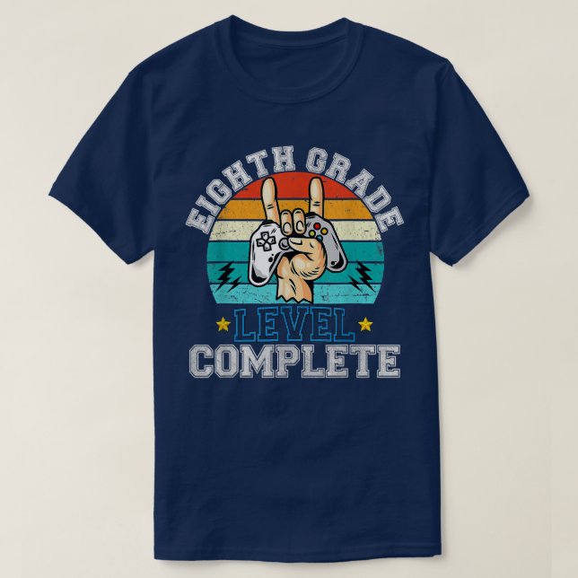 Camiseta 8th Grade Level Complete Gamer Class Of 2022 Gradu (Diseño del anverso)