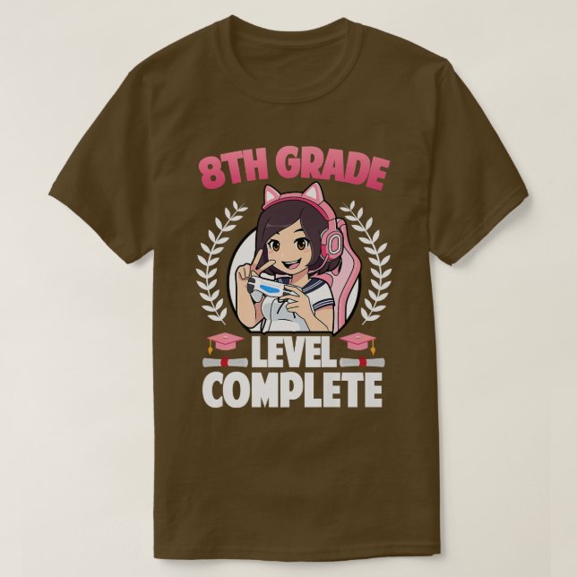 Camiseta 8th Grade Level Complete Graduation 2022 Anime Gam (Diseño del anverso)