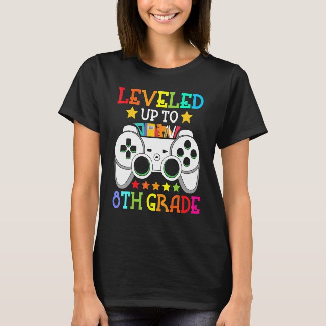 Camiseta 8th Grade Level Unlocked Video Game Back To School (Anverso)