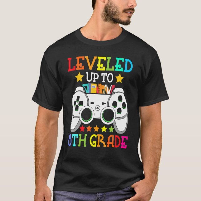 Camiseta 8th Grade Level Unlocked Video Game Back To School (Anverso)