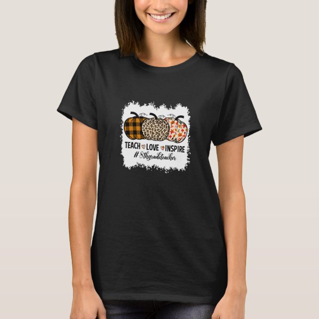 Camiseta 8th Grade Teacher Back To School Pumpkin Fall Teac (Anverso)