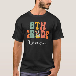 Camiseta 8th Grade Team Retro Groovy Women Happy First Day 