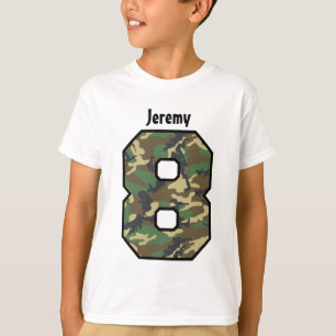 Camiseta 8vo Nombre de encargo de ocho años V007J de Camo