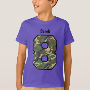 Camiseta 8vo Nombre de encargo de ocho años V01B de Camo