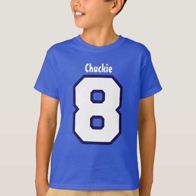 Camiseta 8vo Nombre de encargo V07J del número grande del (Anverso)