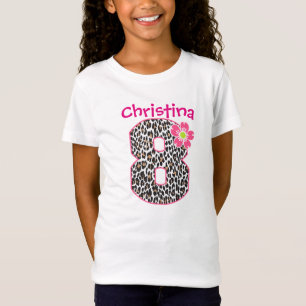 Camiseta 8vo Rosas fuertes y estampado leopardo del chica