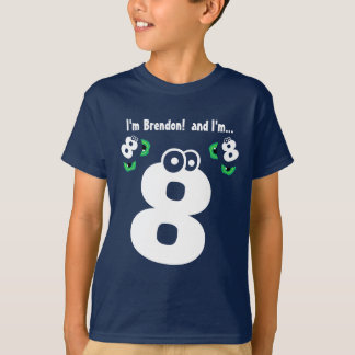 Camiseta 8vo VERDE número 2 de la diversión del cumpleaños