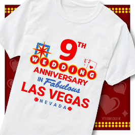 Camiseta 9º Aniversario de Boda Fabulosa Pareja de Las Vega