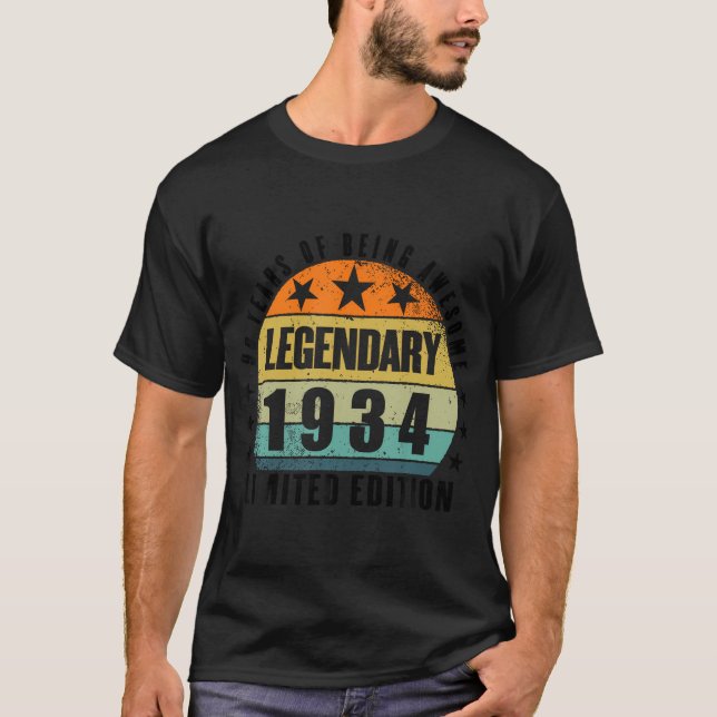 Camiseta 90ª Edición Limitada De Cumpleaños Nacida En 1934 (Anverso)