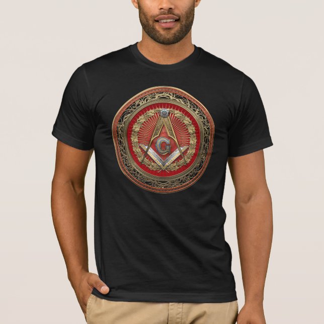 Camiseta [900] Albañil principal - cuadrado y compases del (Anverso)