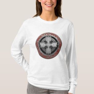 Camiseta [900] Antiguo cruz de nudo de plata sagrada celta