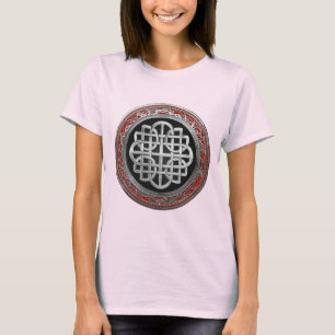 Camiseta [900] Cruz de nudo sagrado de plata celta