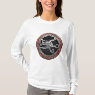 Camiseta [900] Pulpo de plata sagrada en postura defensiva