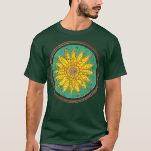 Camiseta 906d Sunflower Naranja amarillo Blue Distress Vint