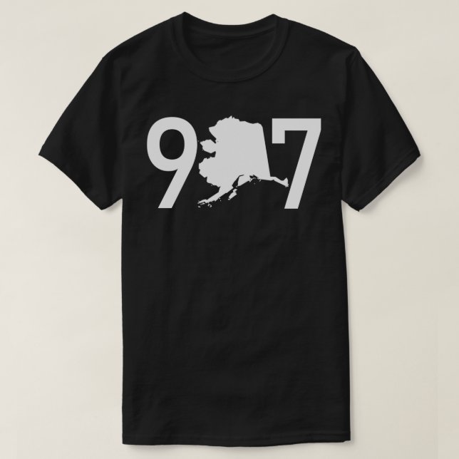 Camiseta 907 Alaska Phone Area Code Map Silhouette Cool Pul (Diseño del anverso)