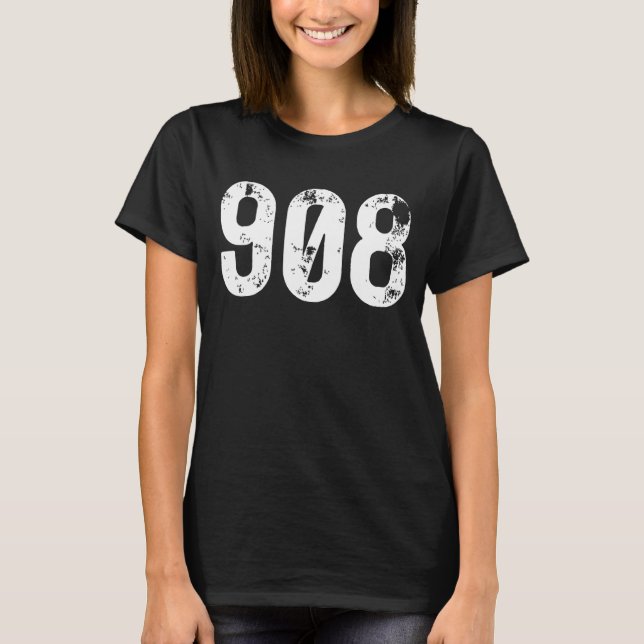 Camiseta 908 Código de área Elizabeth NJ Área de teléfono m (Anverso)
