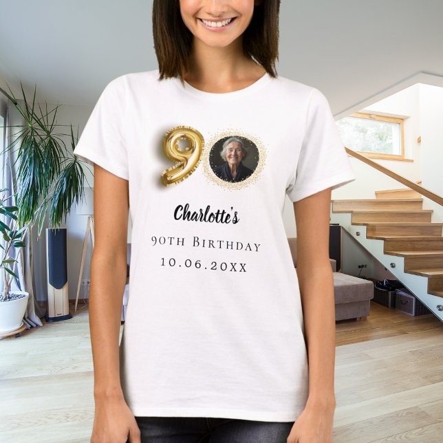 Camiseta 90.ª foto de oro de cumpleaños (Subido por el creador)