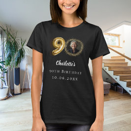 Camiseta 90.ª foto de oro negro