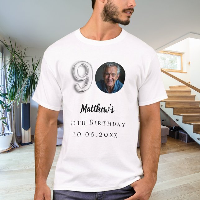 Camiseta 90.ª foto de plata de cumpleaños (Subido por el creador)