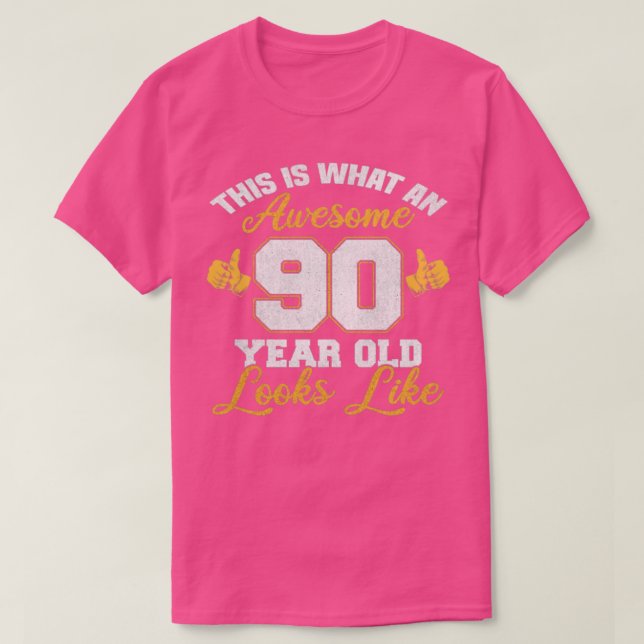 Camiseta 90.ª Novedad De Cumpleaños De Sorprendentes 90 Año (Diseño del anverso)