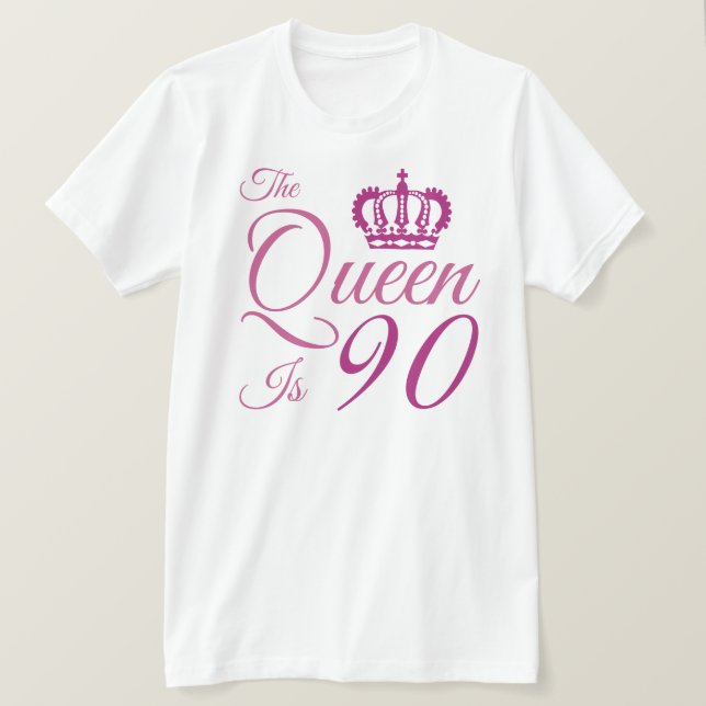 Camiseta 90.ª Reina de Cumpleaños (Anverso del diseño)