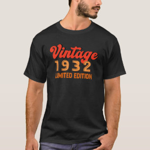 Camiseta 90.º Cumpleaños 90 Años Vintage 1932 Límite