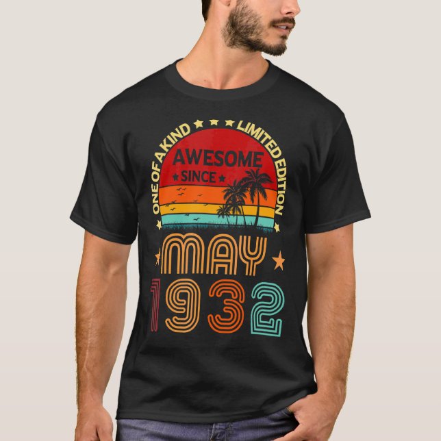 Camiseta 90.º cumpleaños increíble desde la época de mayo d (Anverso)