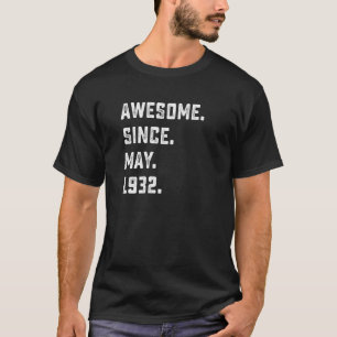 Camiseta 90.º cumpleaños increíble desde mayo de 1932 90 añ
