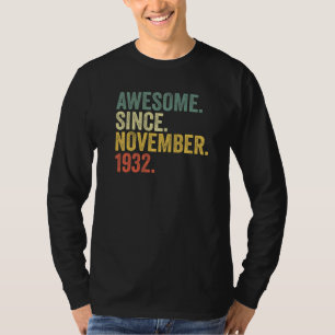 Camiseta 90.º cumpleaños increíble desde noviembre de 1932 
