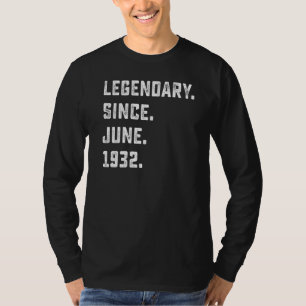 Camiseta 90.º cumpleaños legendario desde junio de 1932 90