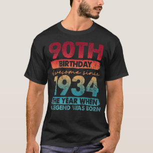 Camiseta 90.º Cumpleaños Regalos De 90 Años Vintage Límite 