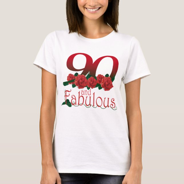Camiseta 90.a flor del cumpleaños (Anverso)