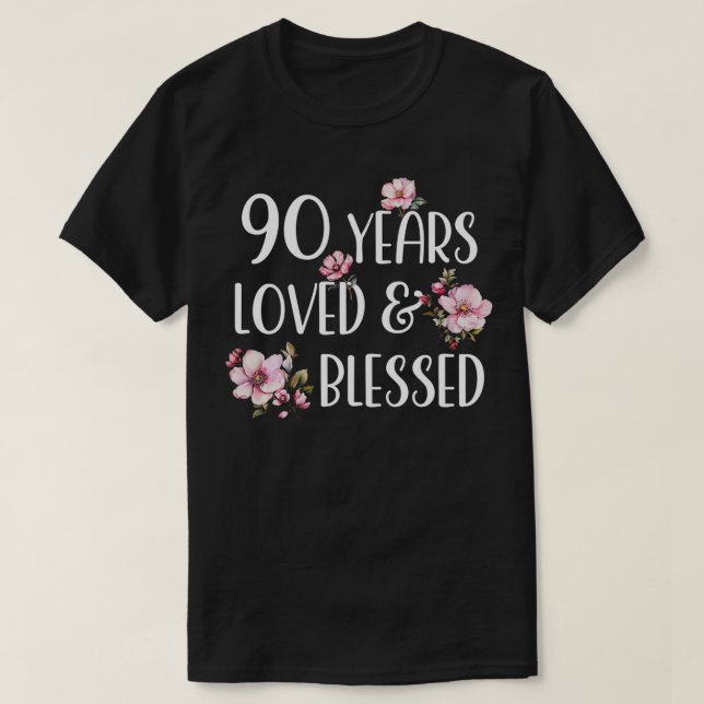 Camiseta 90 años amados Blessed Cherry Blossom 90th Birthda (Diseño del anverso)