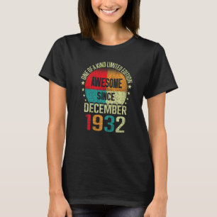 Camiseta 90 años asombrosos desde diciembre de 1932 Vintage