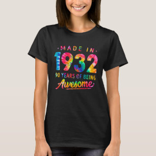 Camiseta 90 Años De Edad 90 Cumpleaños Hecho 1932 Tie Dye M
