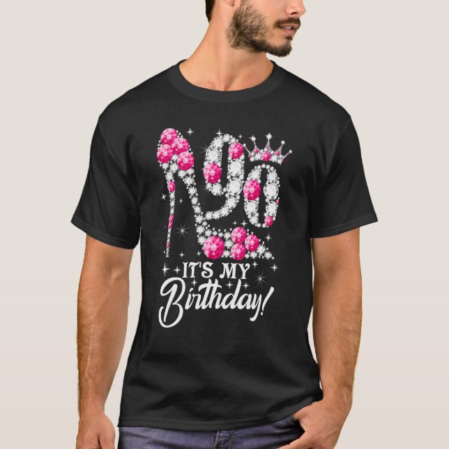 Camiseta 90 años es mi 90 aniversario de Diamante Rosa Sh (Anverso)
