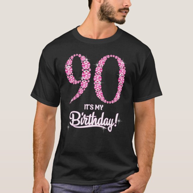 Camiseta 90 años Es mi cumpleaños 90 Diamón de cumpleaños (Anverso)
