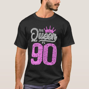 Camiseta 90 Años Esta Reina Es Chica De Cumpleaños 90 Rosa