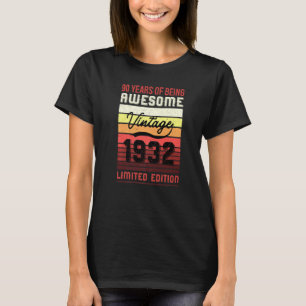 Camiseta 90 cumpleaños 1932 cumpleaños 90