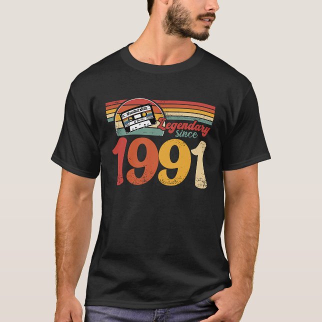 Camiseta 90 cumpleaños fiesta vintage 1991 32º cumpleaños (Anverso)