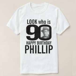 Camiseta 90 cumpleaños mono look 90 foto y nombre personali